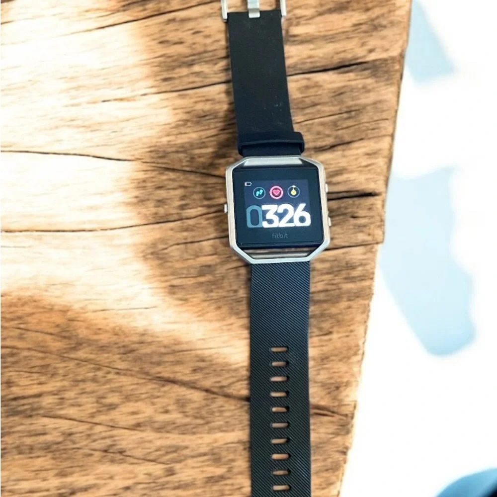 Fitbit Blaze Smartwatch in Black and Silver with Charger